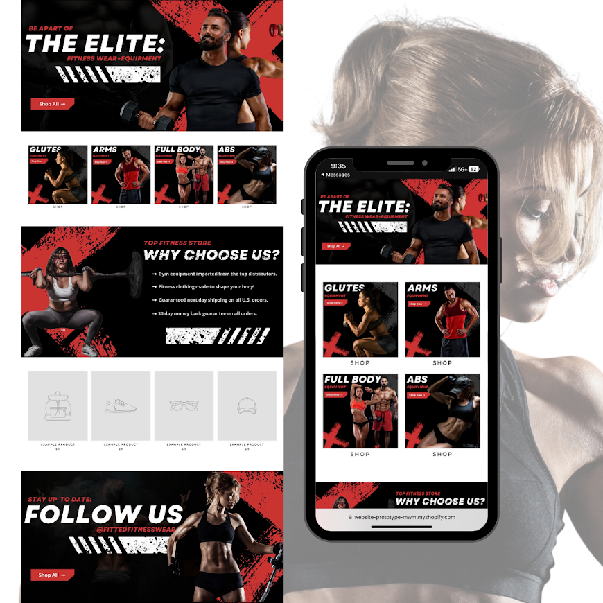 Red/Black Workout Premade Banners
