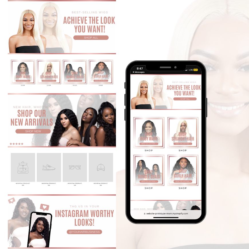 Rosegold Premade Banners