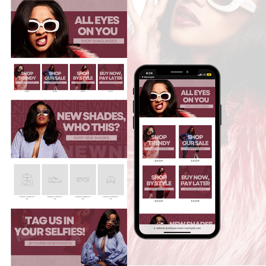 Burgundy/Pink Premade Banners