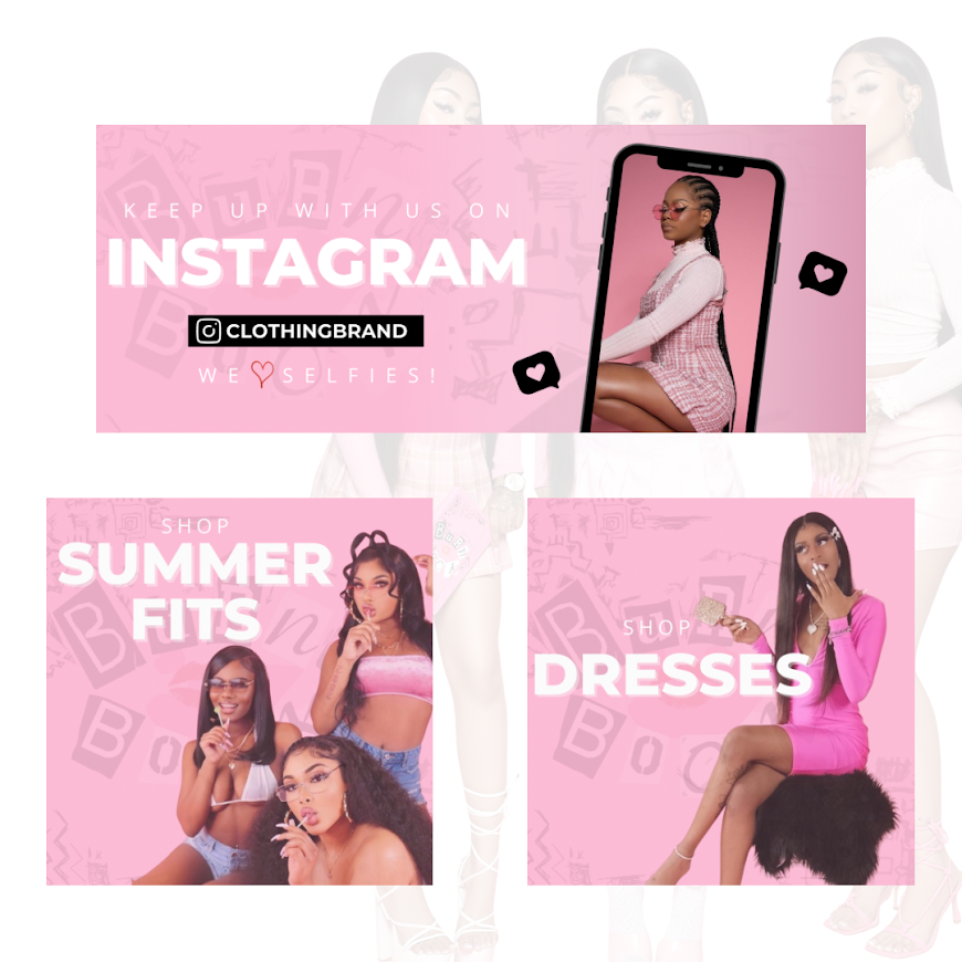 Pink Premade Customizable Banners