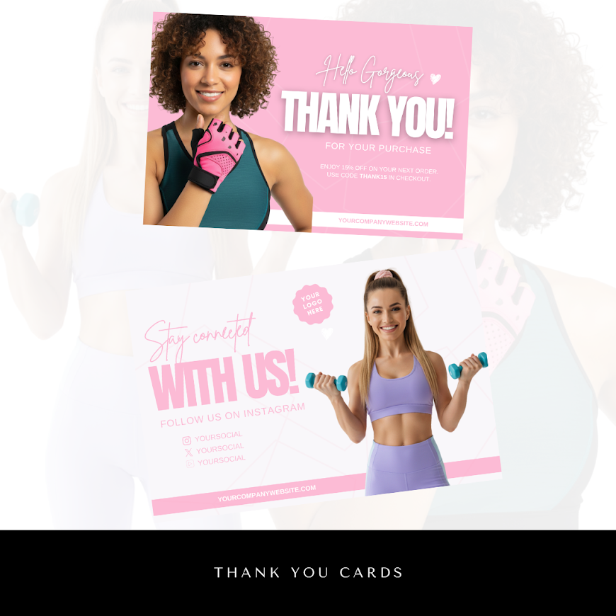 Pink Thank You Cards