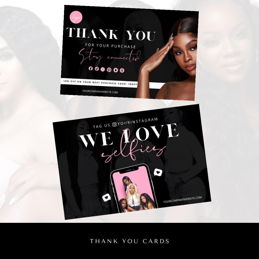 Black Thank You Cards