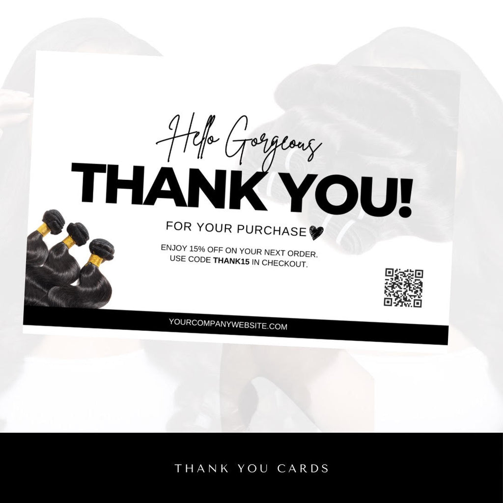 Black/White Thank You Cards