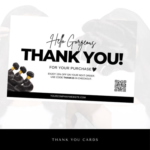 Black/White Thank You Cards