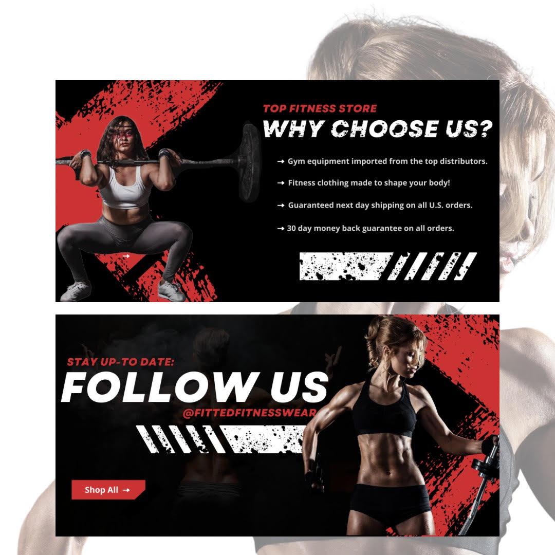 Red/Black Workout Premade Banners