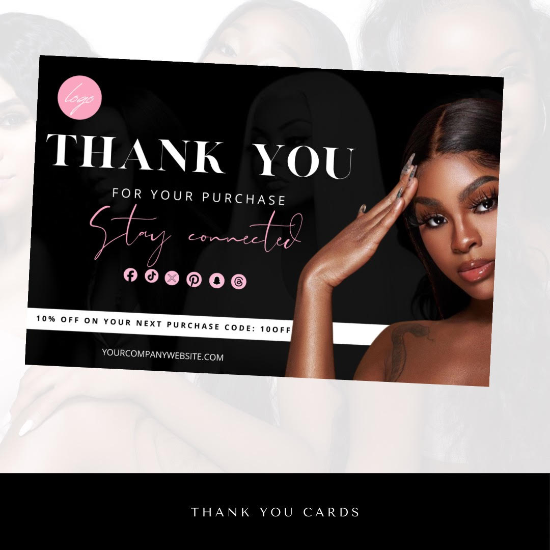 Black Thank You Cards