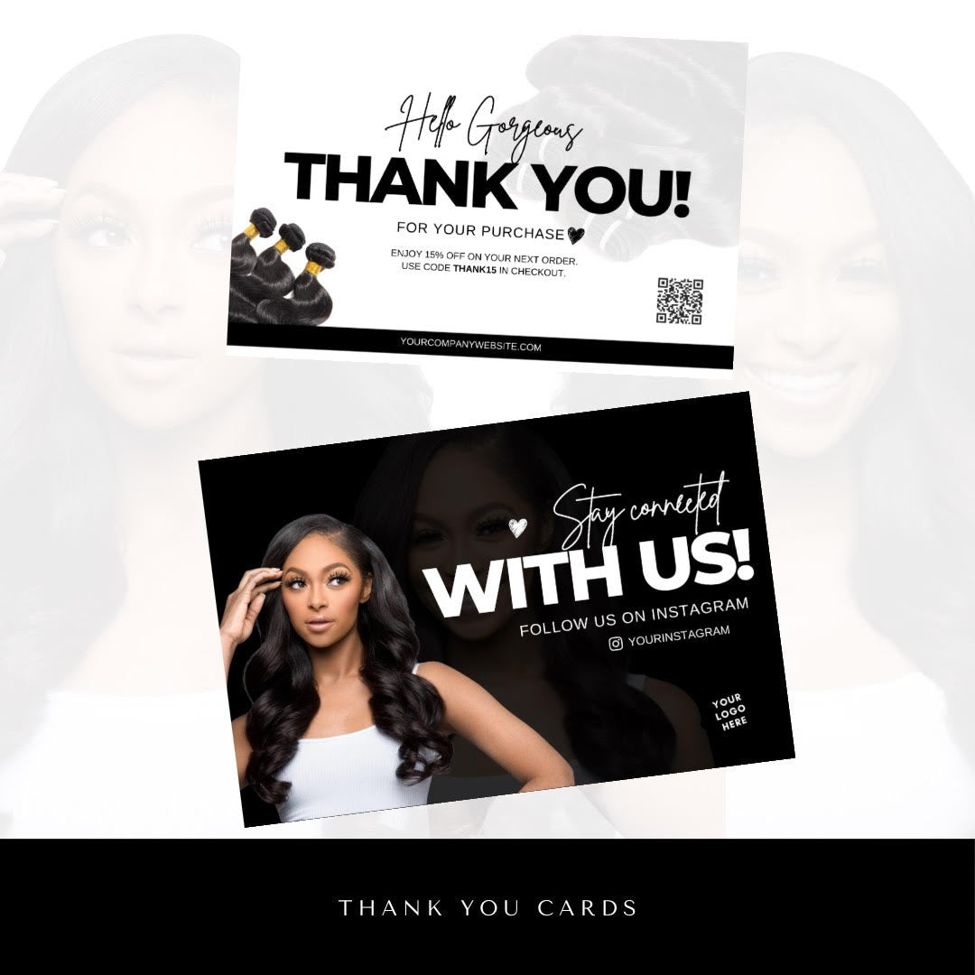 Black/White Thank You Cards